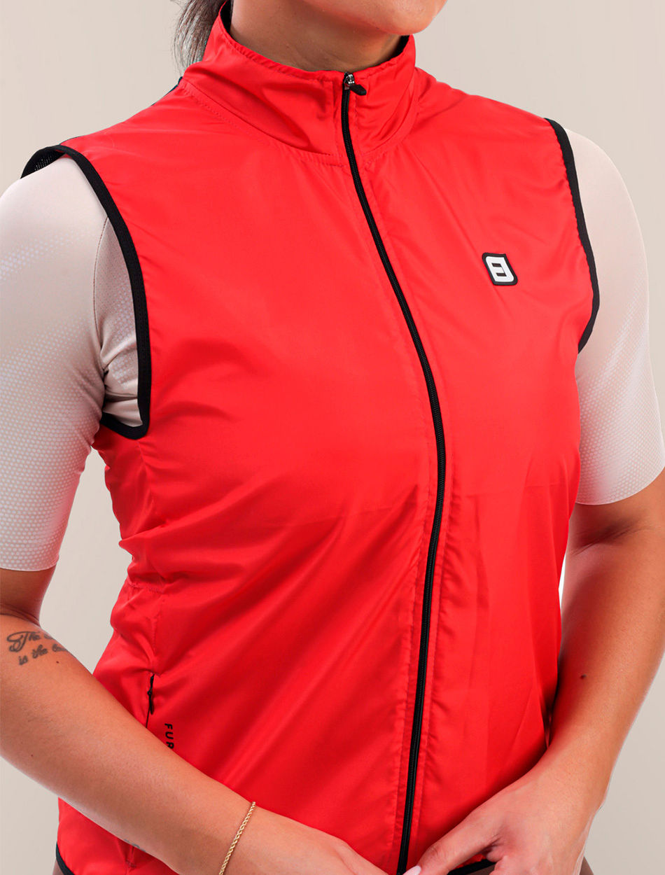 colete corta vento feminino vermelho